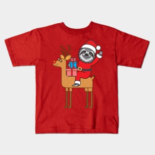 Sloth Santa Kids T-Shirt